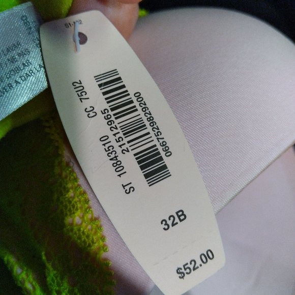 NWT VICTORIA SECRET (32B)Lime green/yellow Dream Angels - Picture 8 of 10
